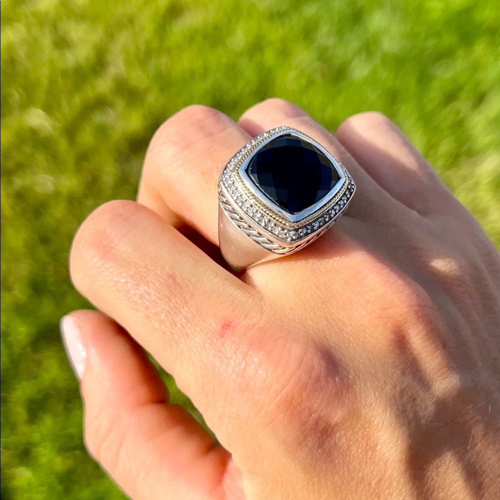 EFFY 18k Gold & Sterling silver Balissima Black Onyx and Diamonds Ring